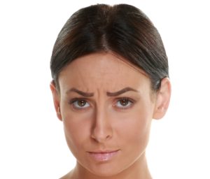Example of frown wrinkles.